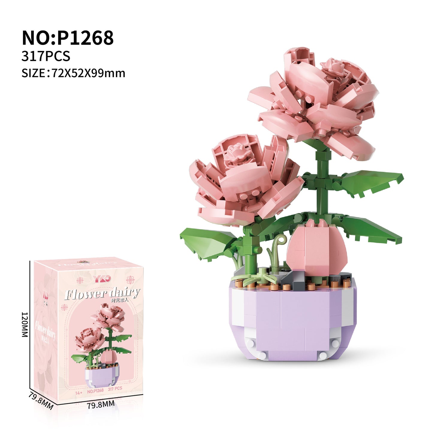 Plant Potted Flower Building Blocks Kit