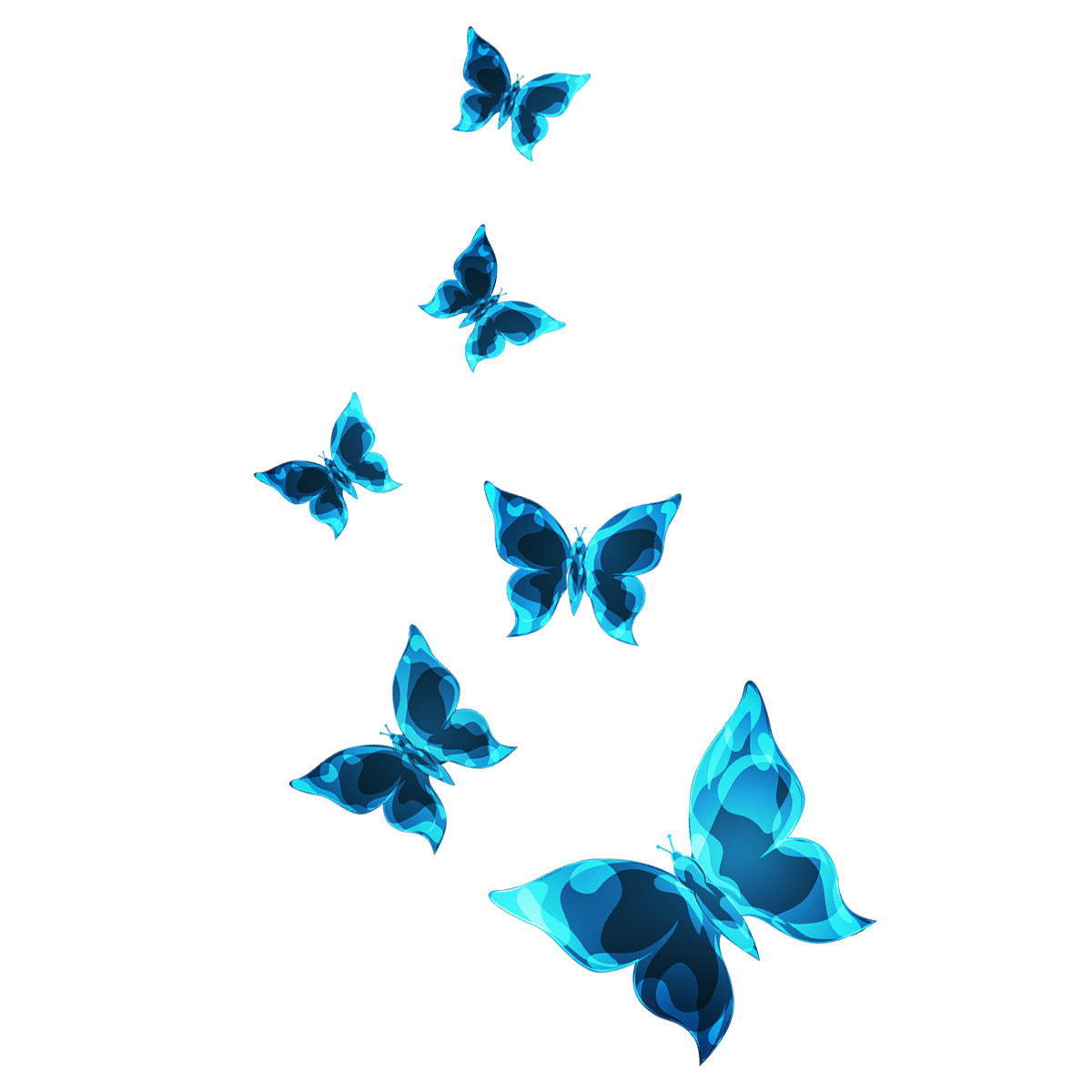 Blue Luminous Small Butterfly Stickers - ElegantHomeScapes