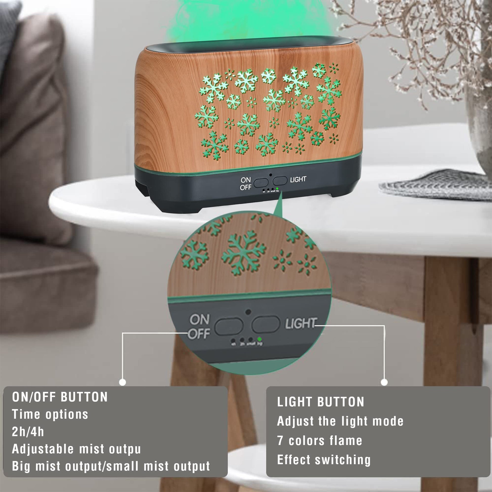 Christmas Snowflake Pattern Humidifier - ElegantHomeScapes