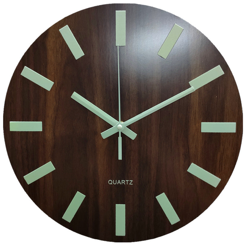 Glow In The Dark Wood Wall Clock - ElegantHomeScapes