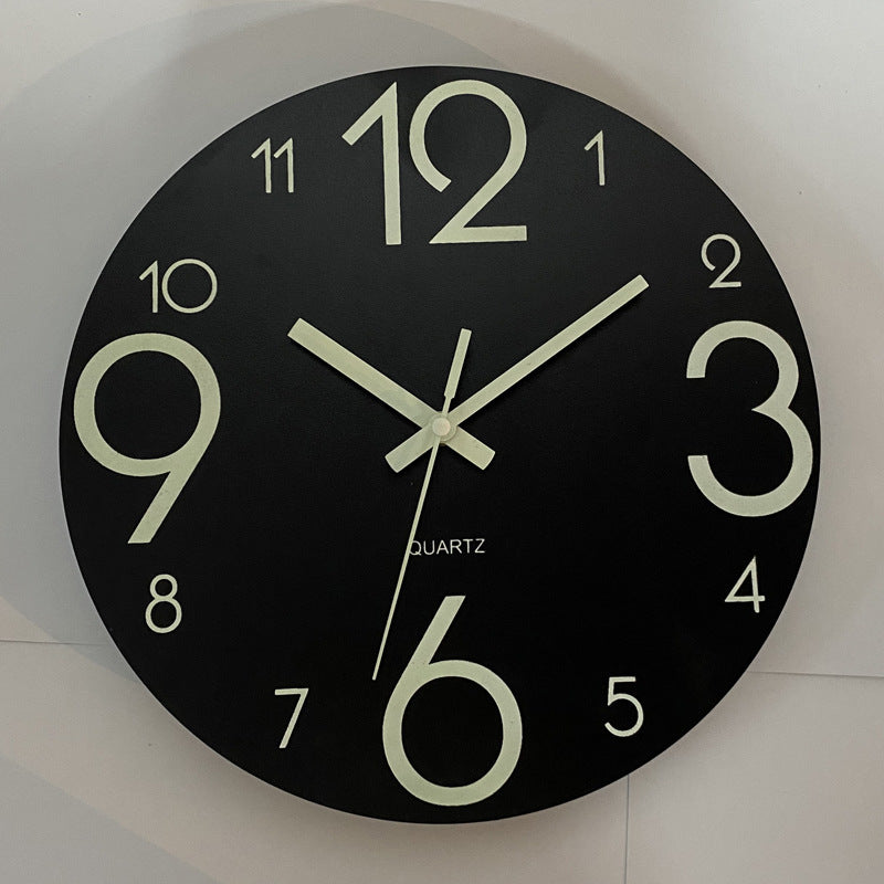 Glow In The Dark Wood Wall Clock - ElegantHomeScapes