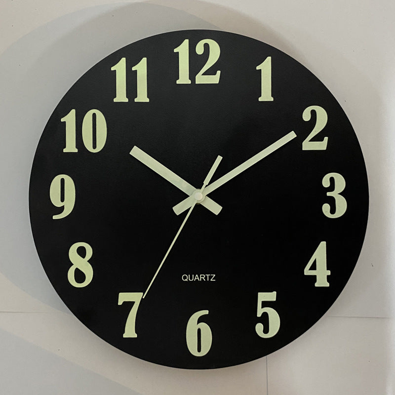 Glow In The Dark Wood Wall Clock - ElegantHomeScapes