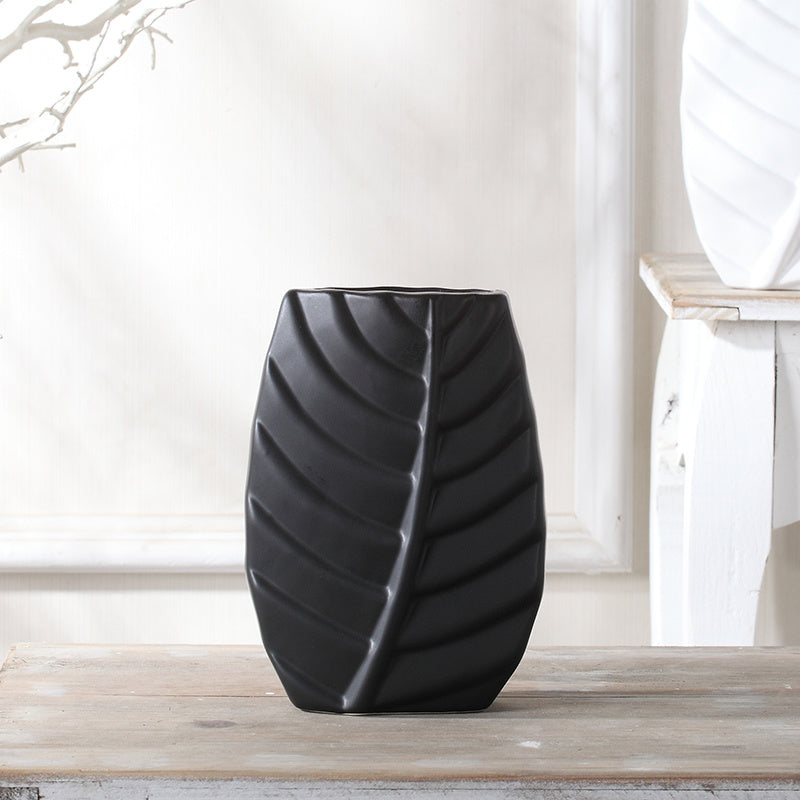 Modern Leaves Shape Luxury Ceramic Vase - ElegantHomeScapes