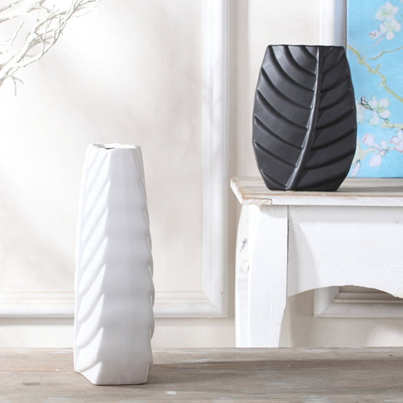 Modern Leaves Shape Luxury Ceramic Vase - ElegantHomeScapes